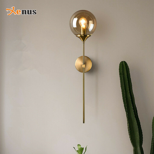 Golden Wall Lamp With Luster Ball cool Slick Design
